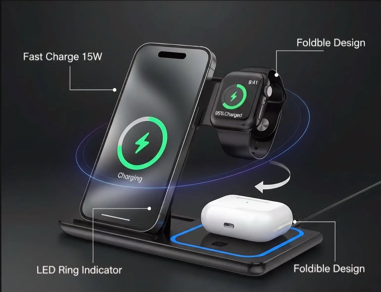 VoltIQ Station de charge 3 en 1